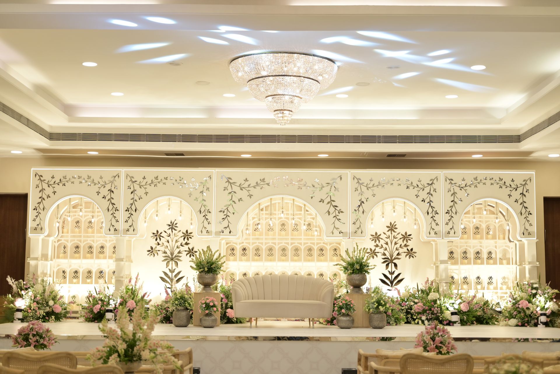 Interior of Siddharth Banquets set up for an event