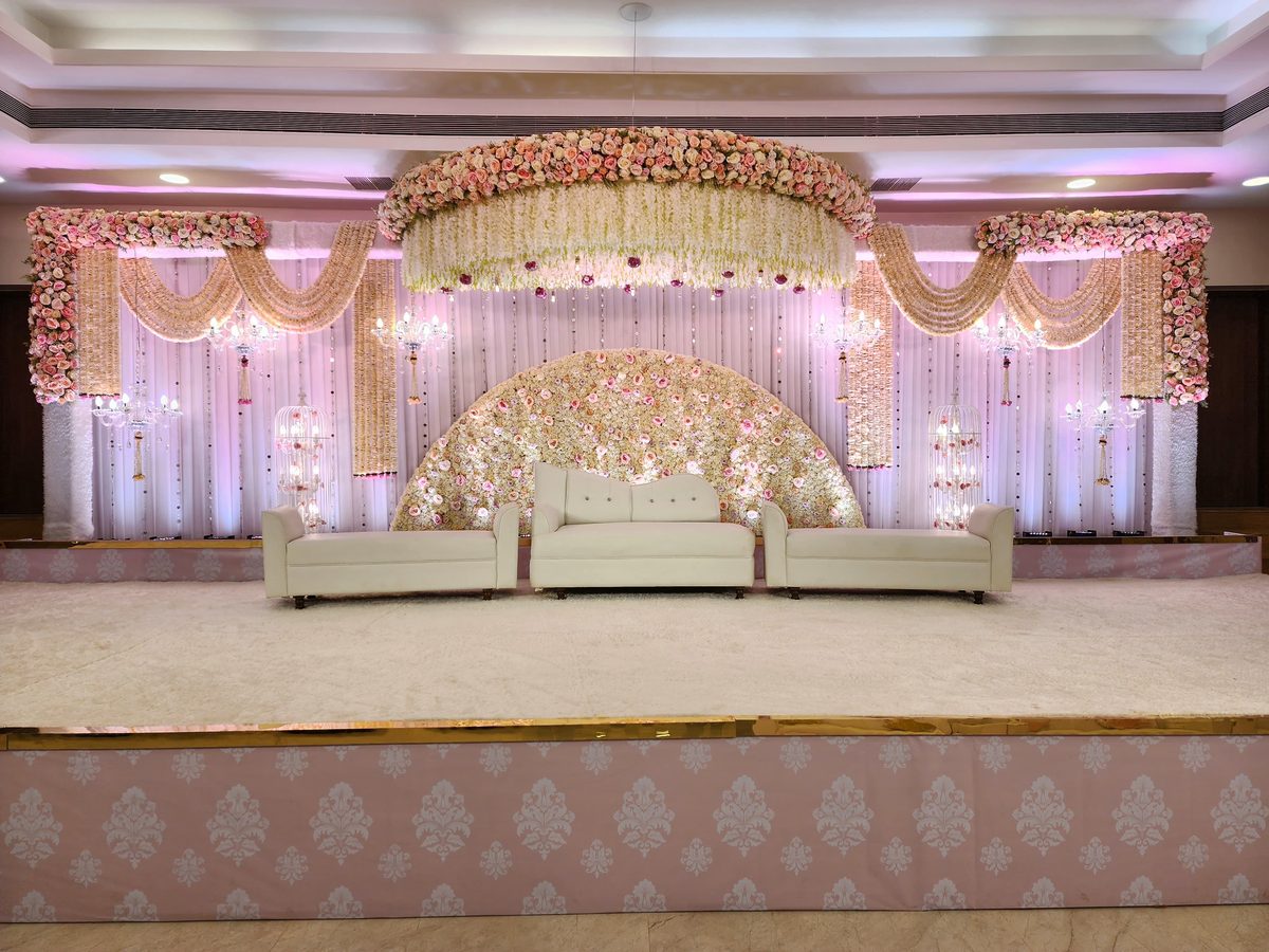 Reception stage and seating at Siddharth Banquets