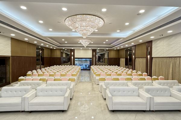 Banquet hall lounge seating at Siddharth Banquets, Andheri West Mumbai