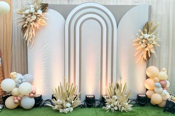 Boho pampas arch at Siddharth Banquets, Andheri West Mumbai
