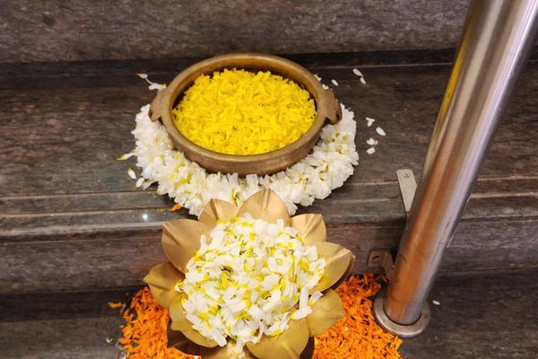 Kalash marigold detail at Siddharth Banquets, Andheri West Mumbai