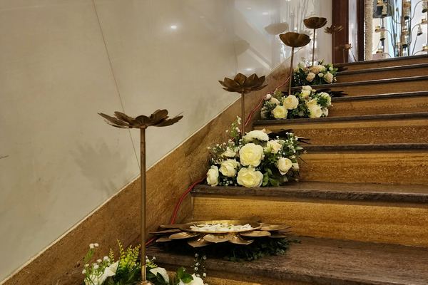 White roses stairway at Siddharth Banquets, Andheri West Mumbai